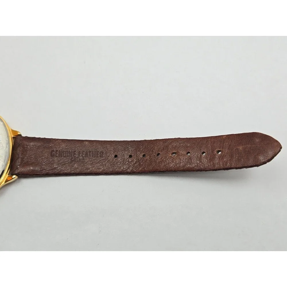Joan Rivers Classics Womens Brown Dial Gold Tone Oval Sunburst Watch New Battery